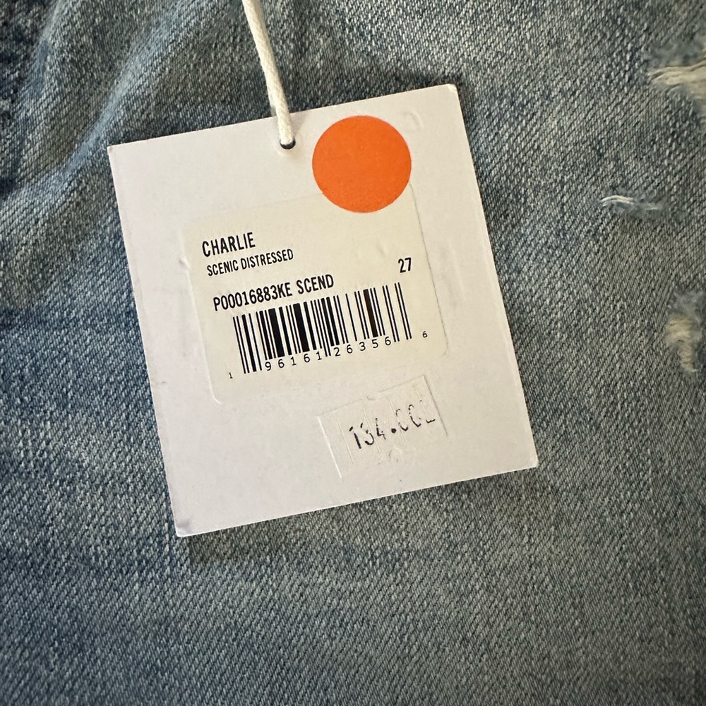 Pistola Light Blue Distressed Straight Leg Jeans cropped - Picture 5 of 5